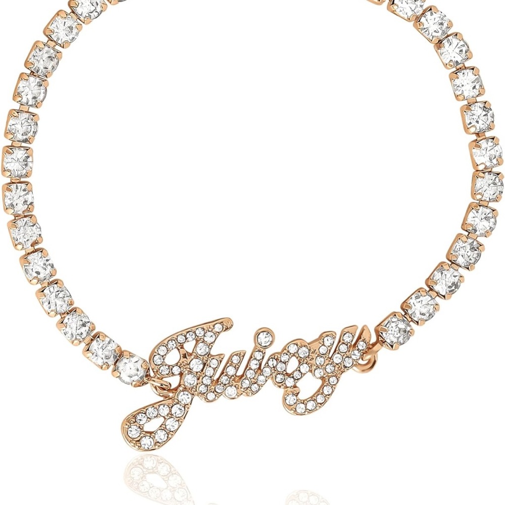 Juicy Couture Gold and White Crystal Tennis Bracelet
